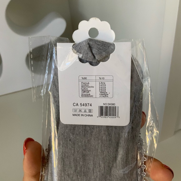 WELLCO Bamboo No Show Liner Low Socks Women’s Grey Lace One Size BRAND NEW - Picture 5 of 6